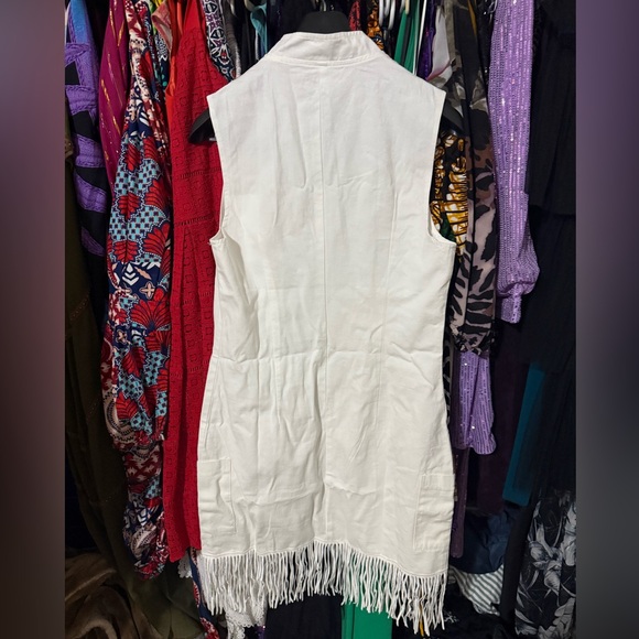 Elegant White Fringe Dress - Picture 6 of 6
